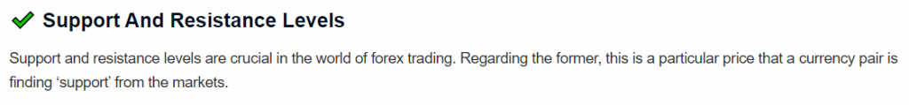 Learn2Trade Support and Resistance levels