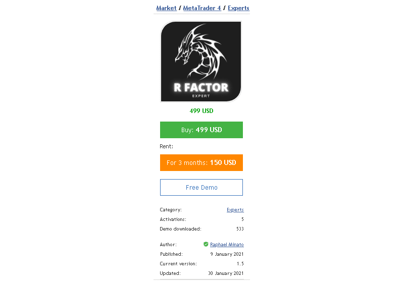 R Factor EA Price