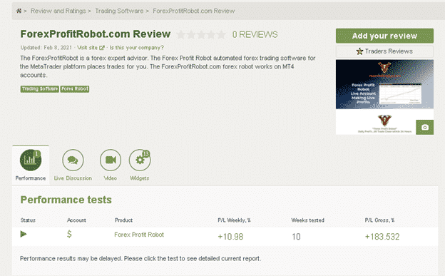 Forex Profit Robot Customer reviews 