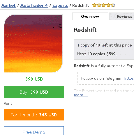 Redshift Robot price