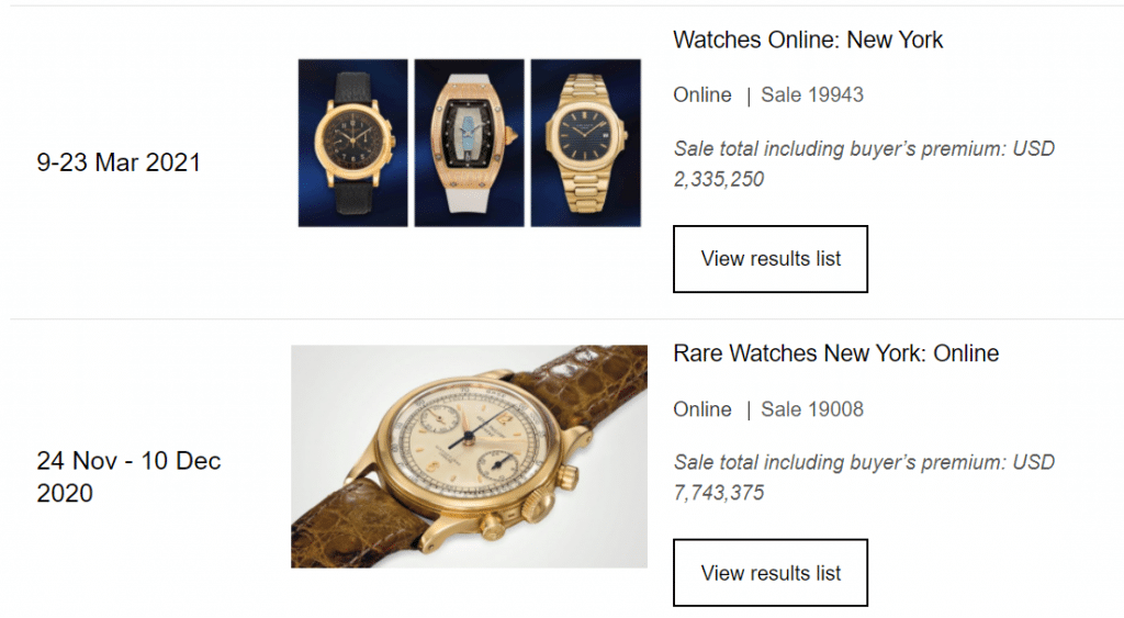 Watch auctions