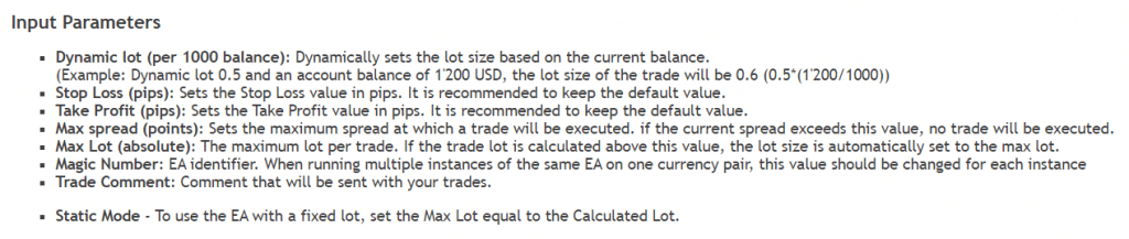 Forex Paris 2021. The system has eight parameters to customize.