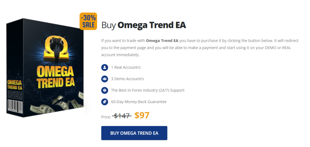 Omega Trend EA pricing.