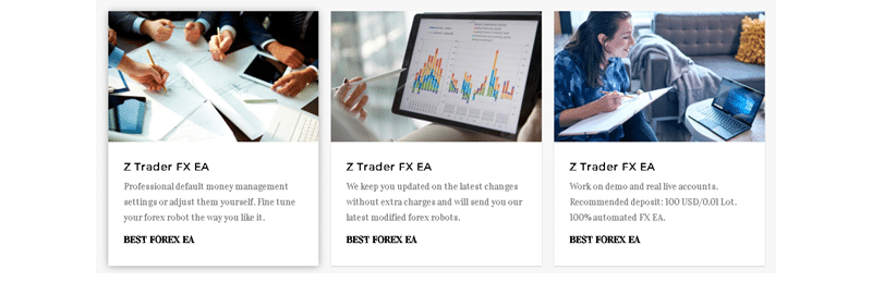 Z Trader FX EA sales page