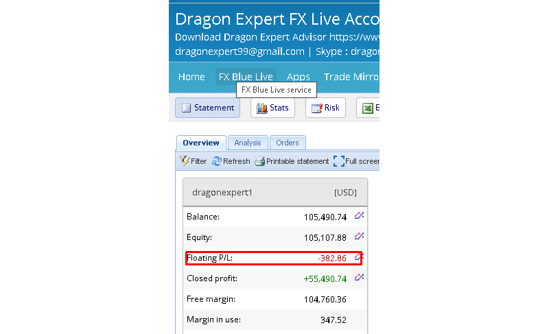 Dragon Expert Trading Results