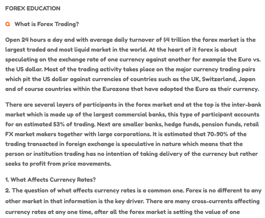 Standard FX forex education