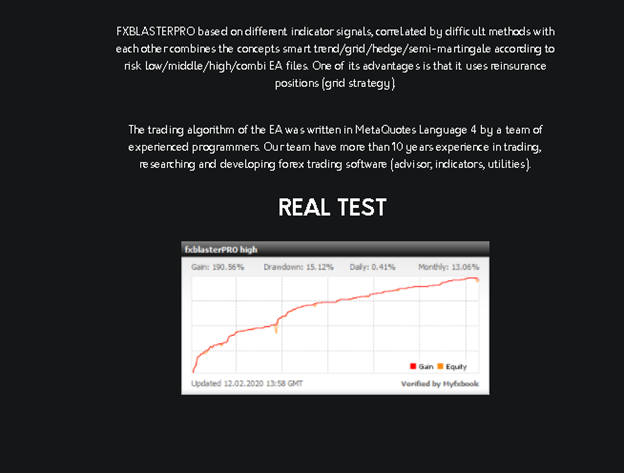 FX BLASTERPRO Trading Results