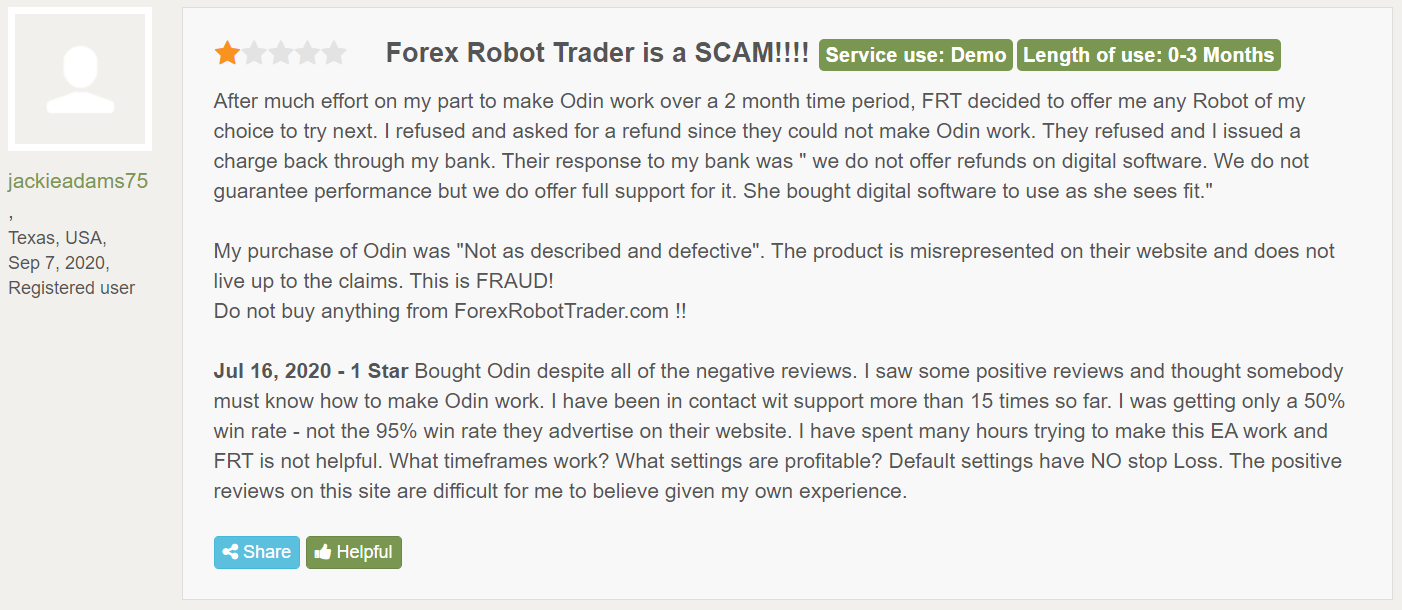 Odin Forex Robot People feedback