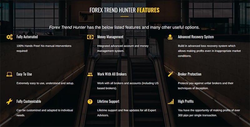 Forex Trend Hunter features.