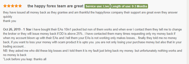User complaining of big losses with the EAs.