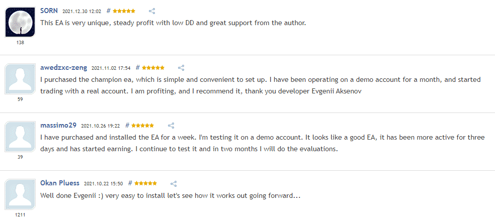 User reviews. 