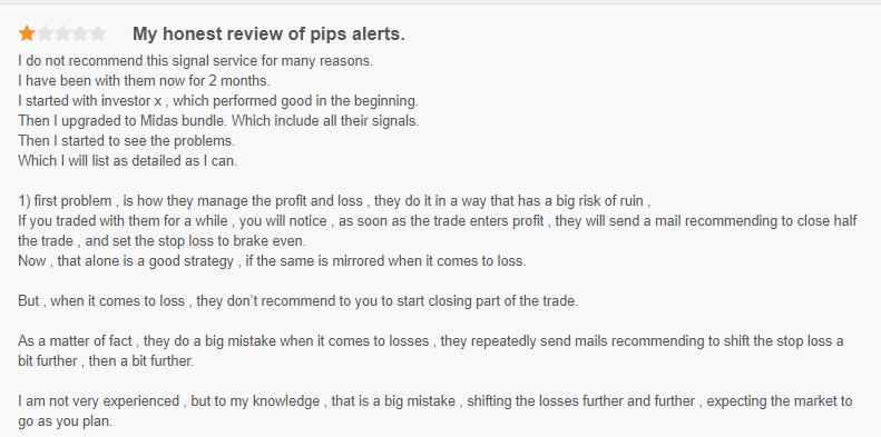 User complaining of poor performance of Pips Alert.