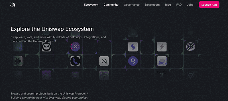 Uniswap Ecosystem page.