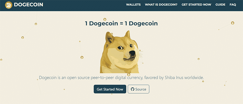 The official website of Dogecoin.