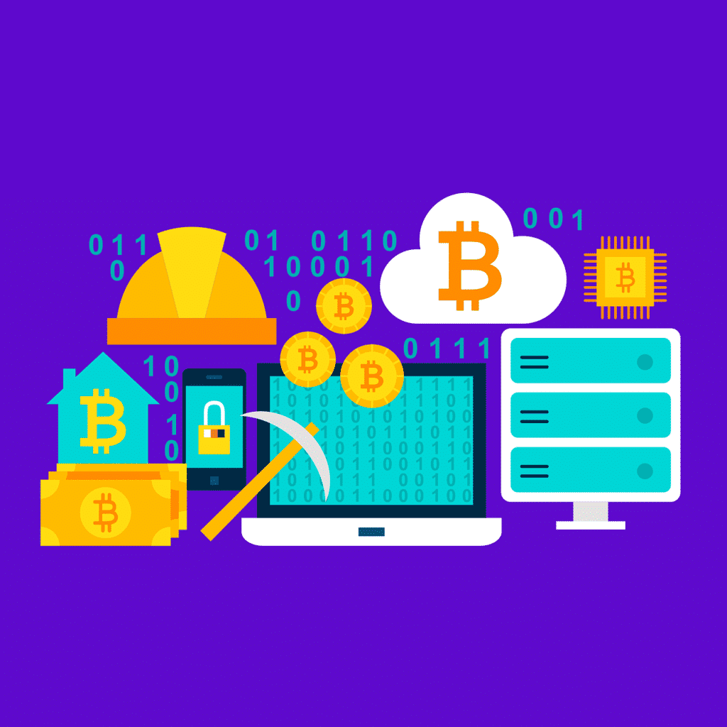 An animated image describing cloud mining