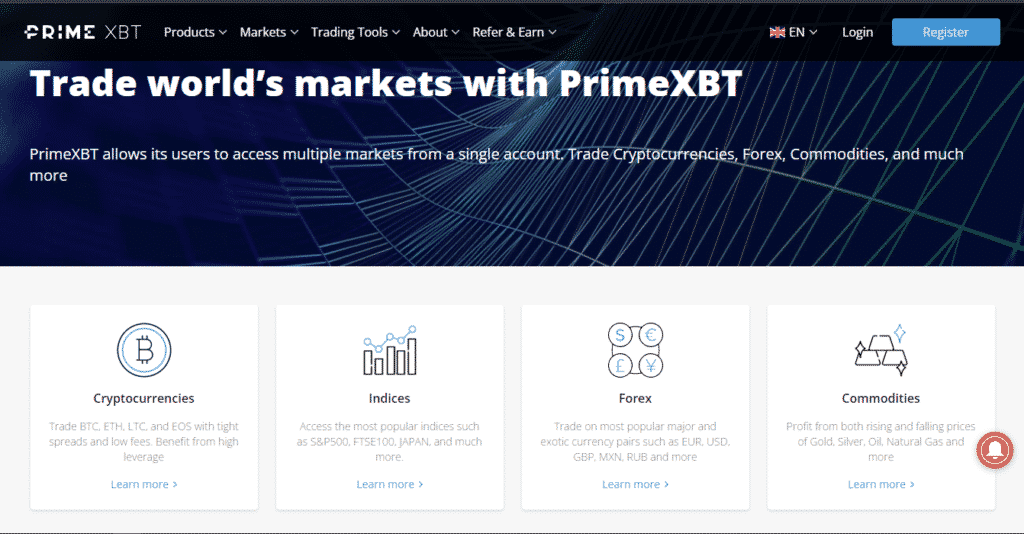 PrimeXBT - Markets overview