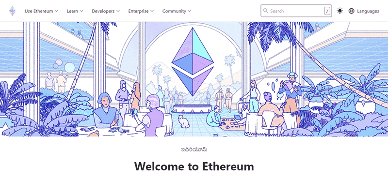 The Ethereum website.