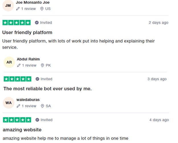 User feedback on Trustpilot. 