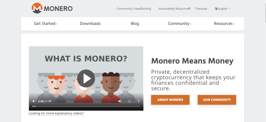 The Monero website.