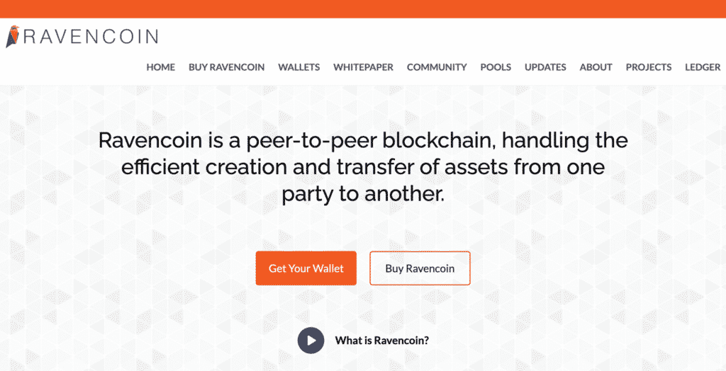 Ravencoin’s homepage