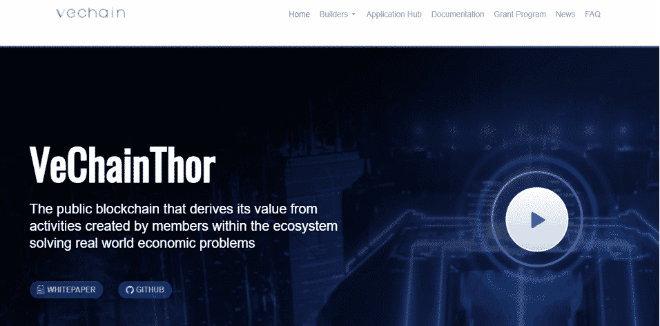 VeChain’s homepage