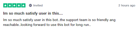 User review for Revenuebot on the Trustpilot site.