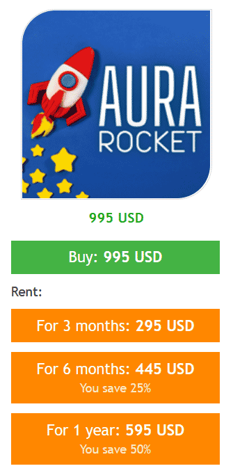 Pricing of the robot on the MQL5 website. 